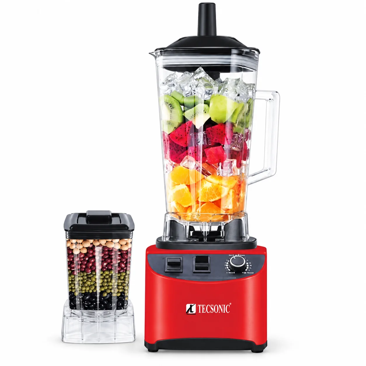 Red Countertop Blender with Grinding Cup